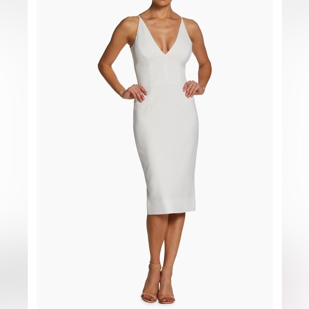 Dress the Population Lyla Crepe Midi Dress Small - Picture 1 of 7